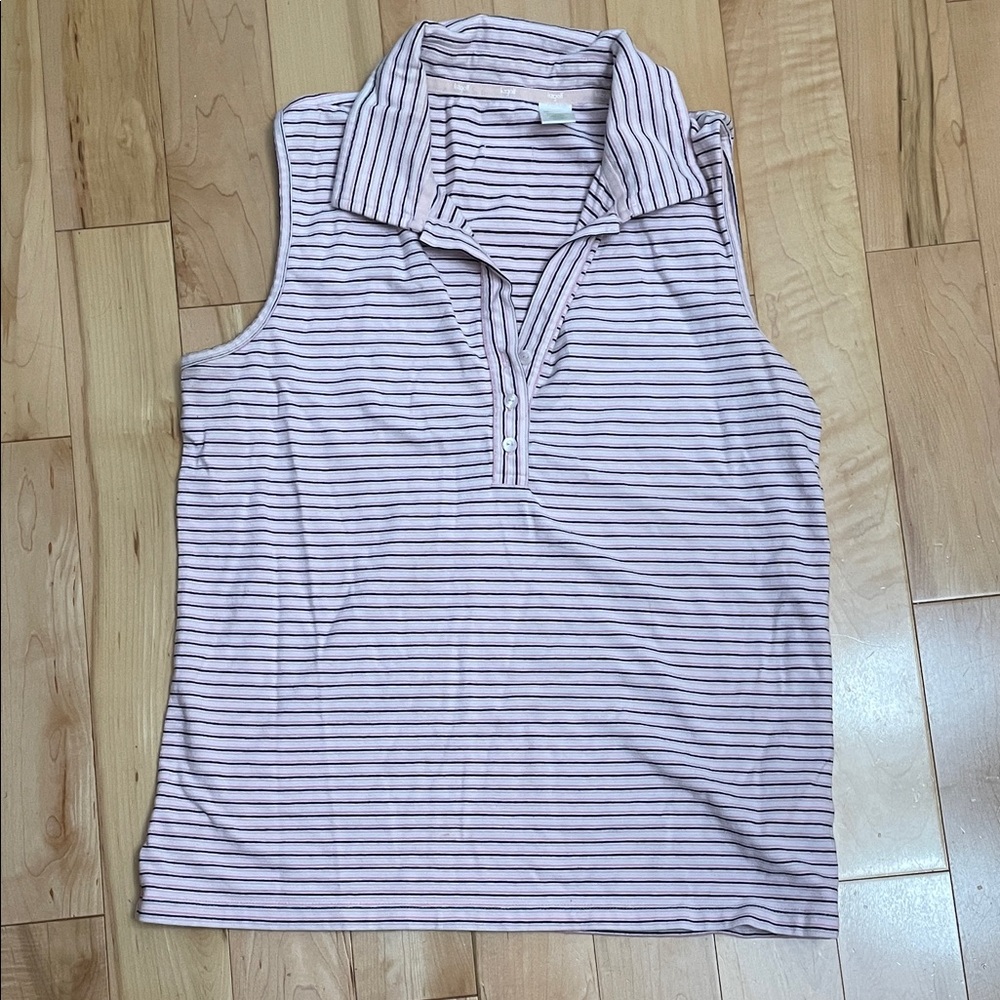 Liz Claiborne Pink and White Striped Top